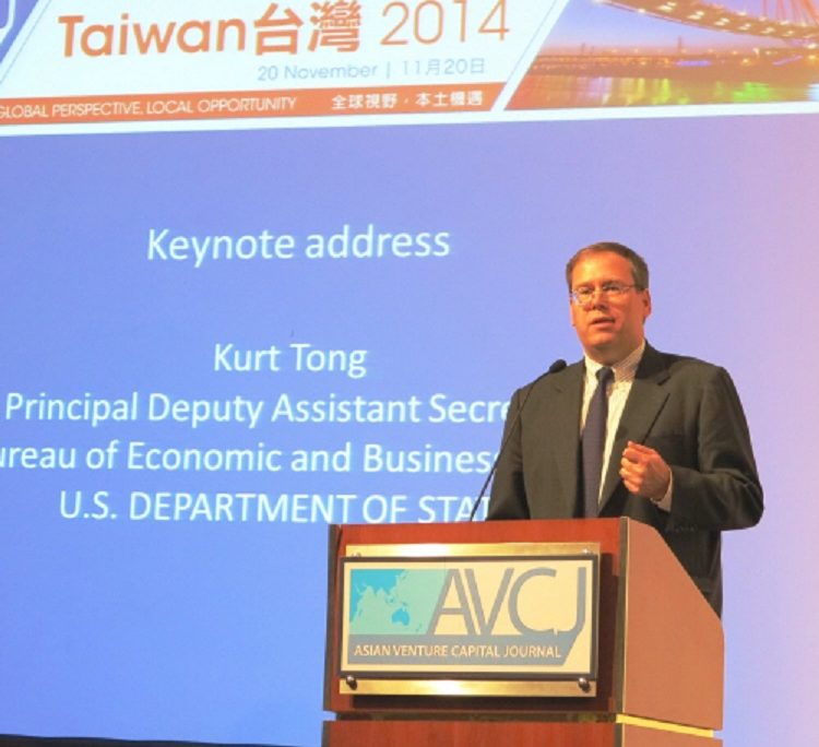 Remarks by Principal Deputy Assistant Secretary for the Bureau of Economic and Business Affairs Kurt Tong at the Asian Venture Capital Journal Taiwan Forum (Photo: AIT Images)