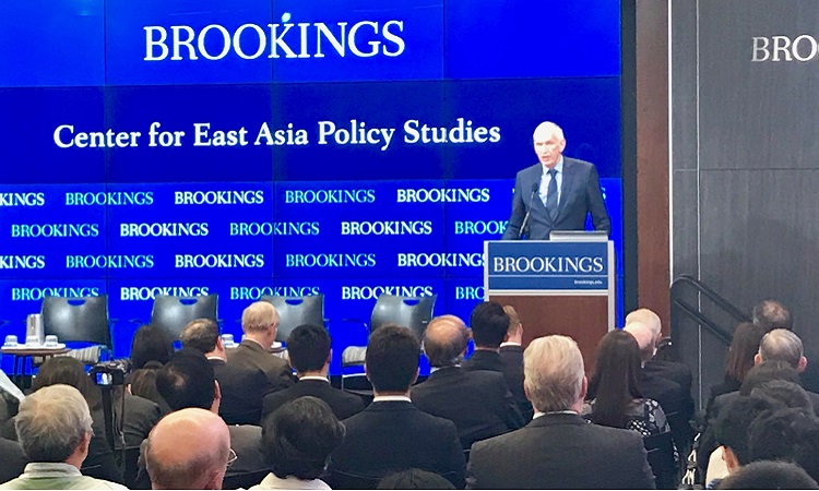 美國在台協會主席莫健 (James Moriarty) 在布魯金斯研究院 (Brookings Institution) 演講稿
